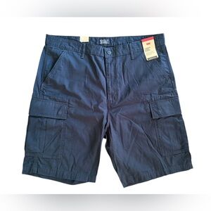 Levis Carrier Cargo Shorts Men 38 Blue 100% Cotton Loose fit Multi Pocket Casual